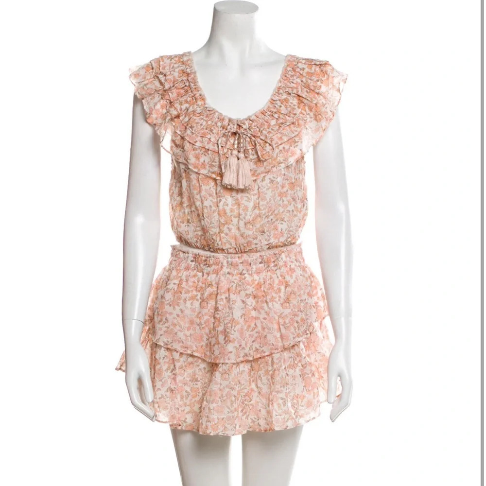 LoveShackFancy Floral Ruffle Shirt Size Large - Picture 13 of 15